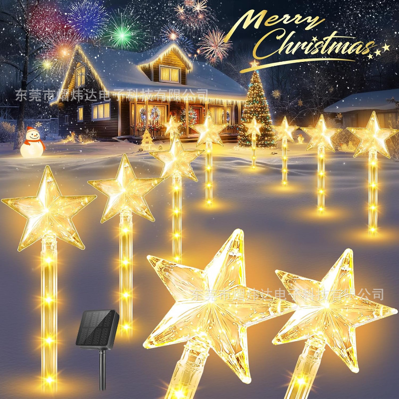 Популярные солнечные огни, уличные рождественские декоративные огни, водонепроницаемый дизайн с 8 режимами освещения