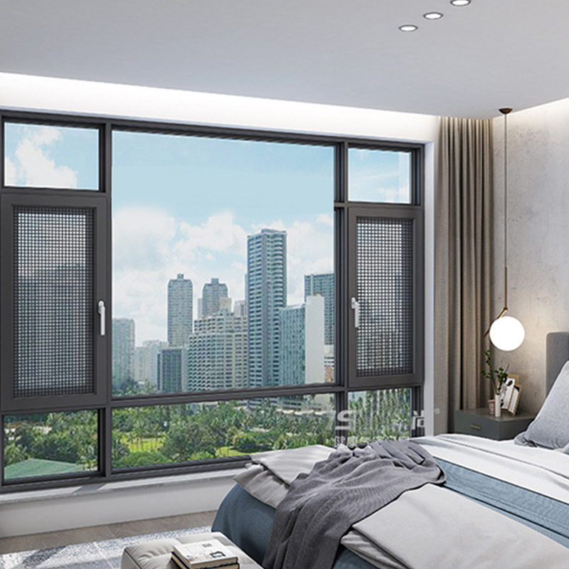 Manufacturer 122 Series Six-Cavity Insect-Proof Aluminum Alloy Doors and Windows Balcony Tempered Glass Floor-To-Ceiling Window Screen Integrated Window Opening