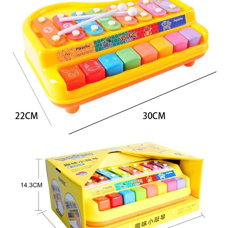 Pokémon Fun Little Piano Baby Hand Piano Instrument Baby Playing Music Eight-Tone Piano Kidsren's Toy Piano