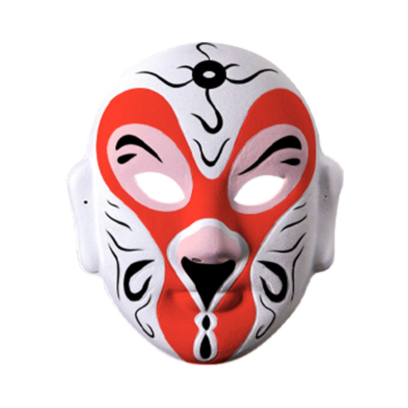 Peking Opera Facial Makeup DIY Mask for Kindergarten Children, Chinese Cultural Creative Hand-Painted Graffiti Coloring Mask