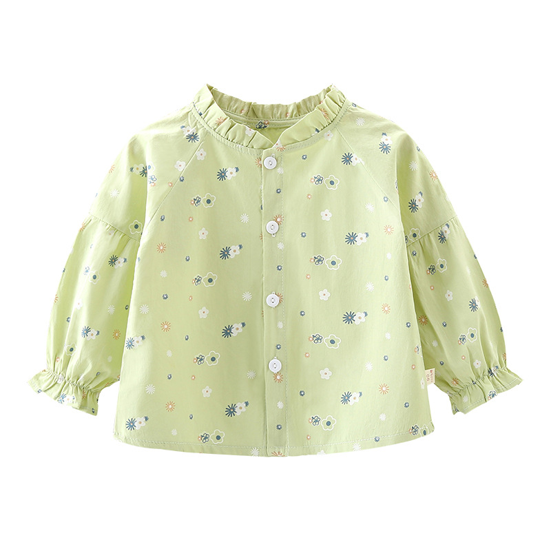 Girls' Baby Long Sleeve Floral Shirt 2025 Spring and Autumn New Casual Children's Shirt Korean Style Autumn Western Style Top
