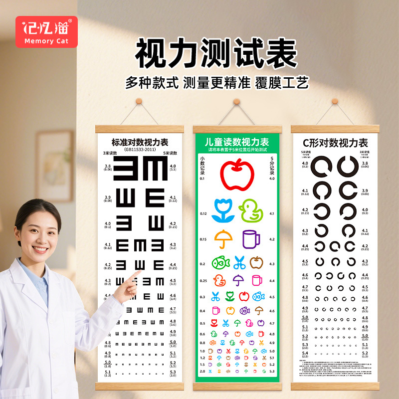 Стандартная логарифмическая таблица зрения для детей и взрослых офтальмологическая таблица теста зрения стандартная таблица зрения ВВС