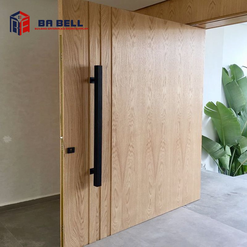 Solid Wood Multi-Layer Plywood Wood Veneer Door Rotating Door Partial Shaft Door Rotating Shaft Door Export Export Entry Door Walnut Wood