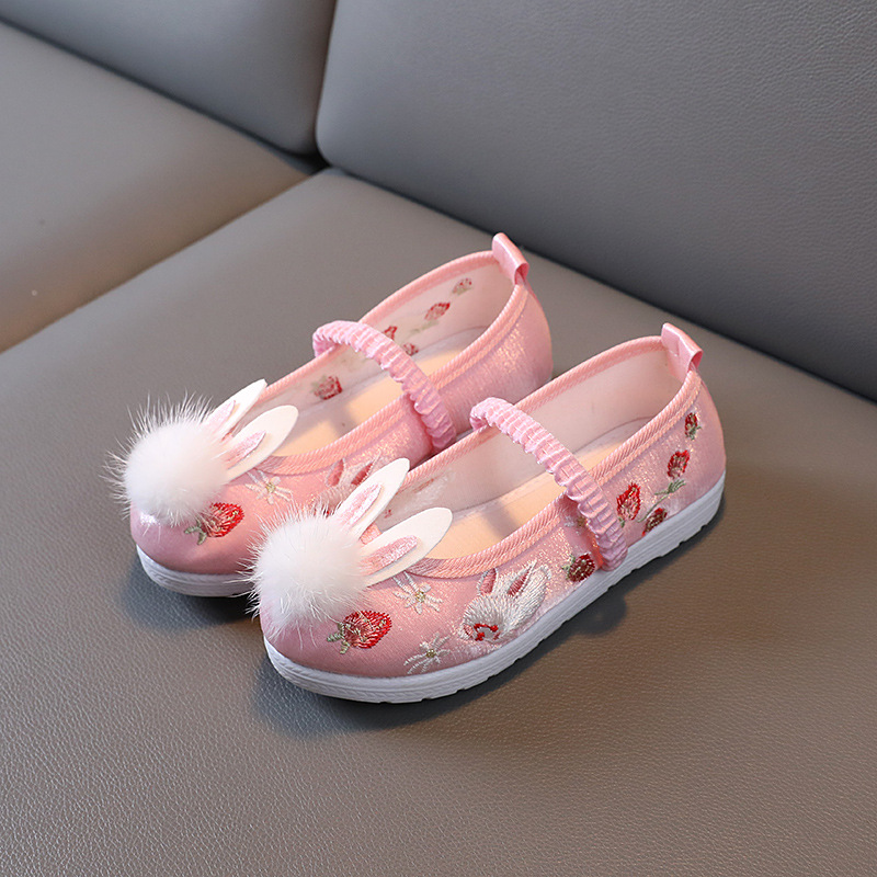 Old Beijing Children's Cloth Shoes Girls' Embroidered Shoes Chinese Style Children's Ancient Dress Shoes Baby Handmade Antique Hanfu Shoes