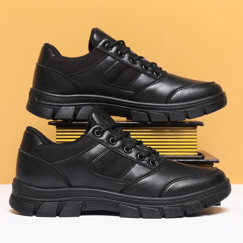 Men's Shoes 39-46 All Black Training Outdoor Training Shoes Patrol Security Casual Duty Waterproof and Stain-Resistant Work Shoes for Men
