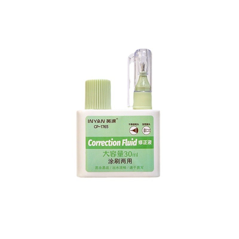 Yingyuan Large Capacity Correction Fluid 30ml Correction Fluid Non-toxic Quick Dry Correction Fluid Office Correction Pen for Primary School Students