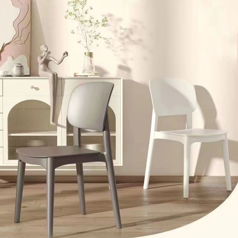 New Plastic Dining Chair Comfortable and Comfortable Simple Stool Backrest Square Back Chair Household Thickened Dining Table Chair