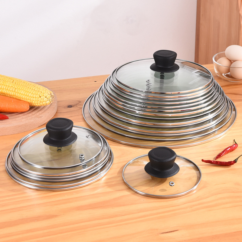 Wholesale C Type Lid Pot Cover Universal Tempered Glass Glass Cover Glass Pot Cover