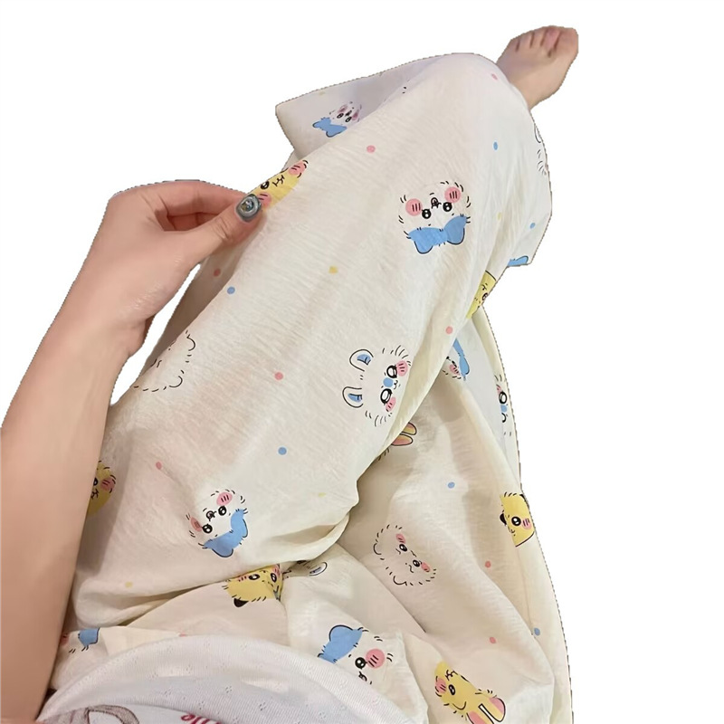 Southeast Asia2025 New Cloud Cotton Cartoon Student Pajamas Women's Summer Cute Casual Pants Can Be Worn Outside