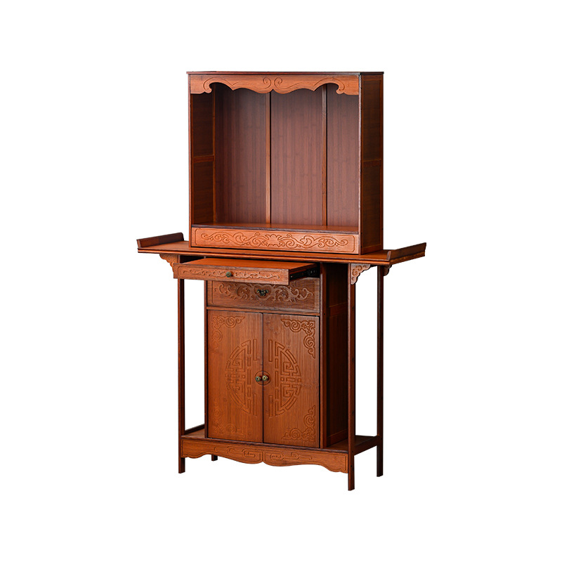 Shrine Table for Home Shrine New Chinese Style Cabinet for God of Wealth Cabinet for Guanyin Bodhisattva Buddha Statues Cabinet Tribute Table