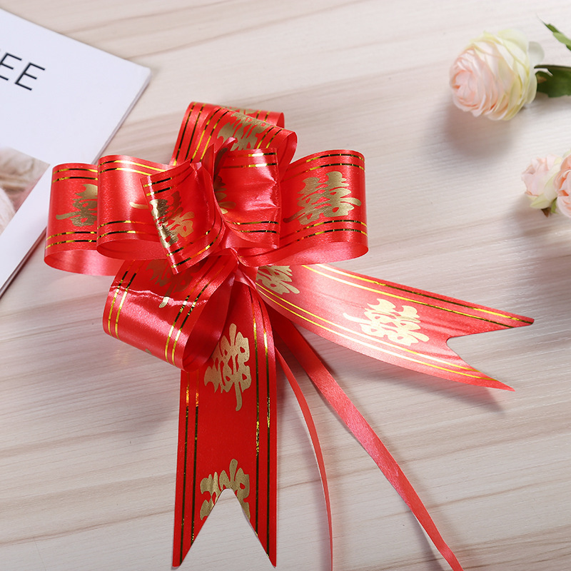 Бесплатная доставка большая лента для шаров с ручкой цветка свадебный декор для зеркала заднего вида оптом