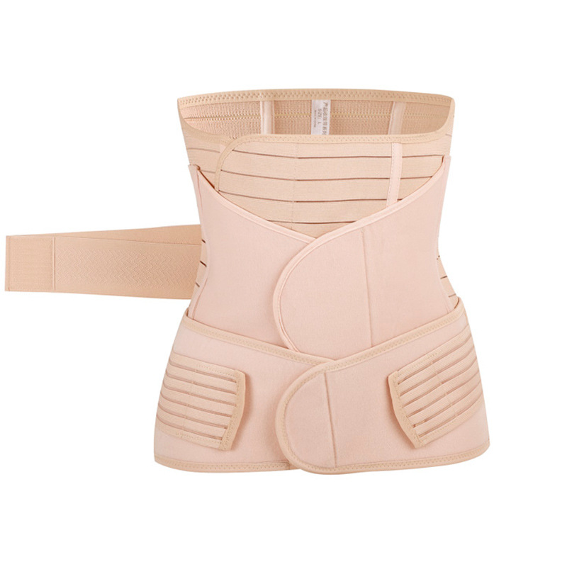 Strengthen postpartum belly belt three-piece set natural delivery cesarean section binding girdle breathable girdle belt factory direct sales