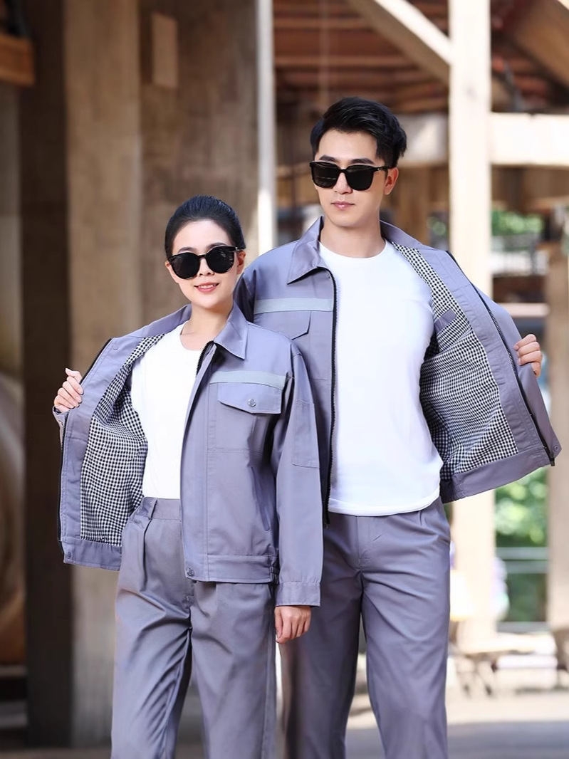Spring and Autumn Double-Layer Thickened Breathable and Wear-Resistant Work Clothes Suit Men's Labor Protection Construction Engineering Factory Workshop Maintenance Work Clothes