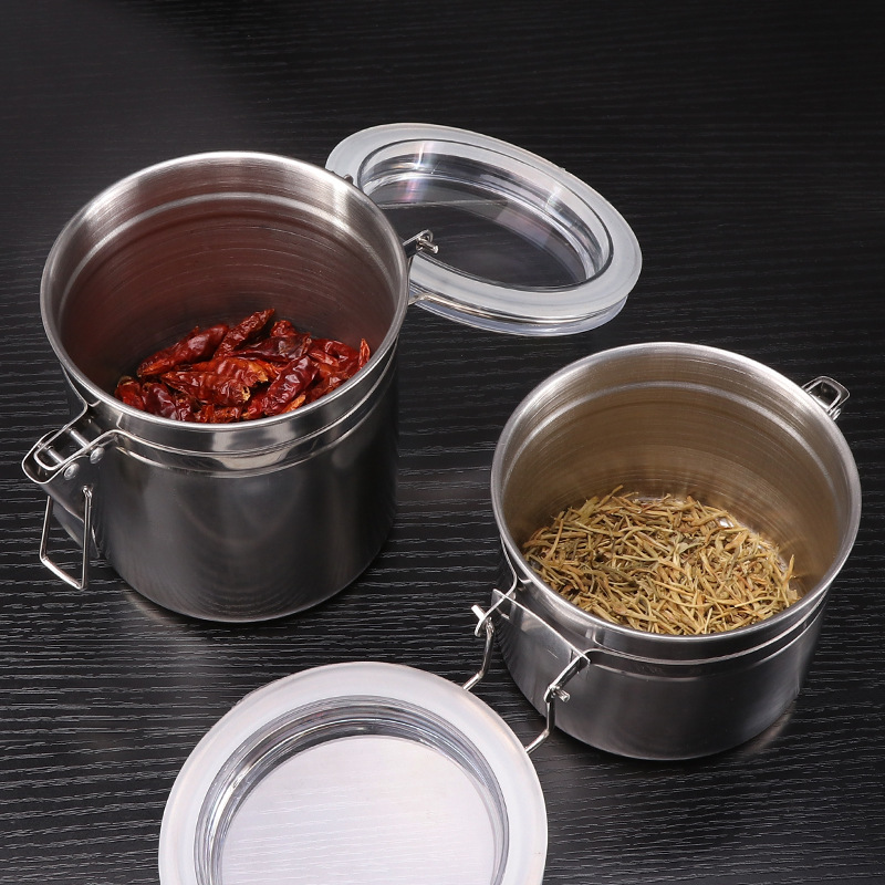 in stock Wholesale Hot Sale Stainless Steel Sealed Can Metal Tobacco Leaf Moisturizer Large and Medium small size Smoking Pipe Accessories