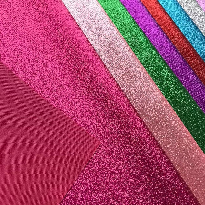 Glitter Non-Woven Glitter Leather Fabric Waterproof Pu Leather Artificial Leather Double-Sided Adhesiveable Textile Fabric
