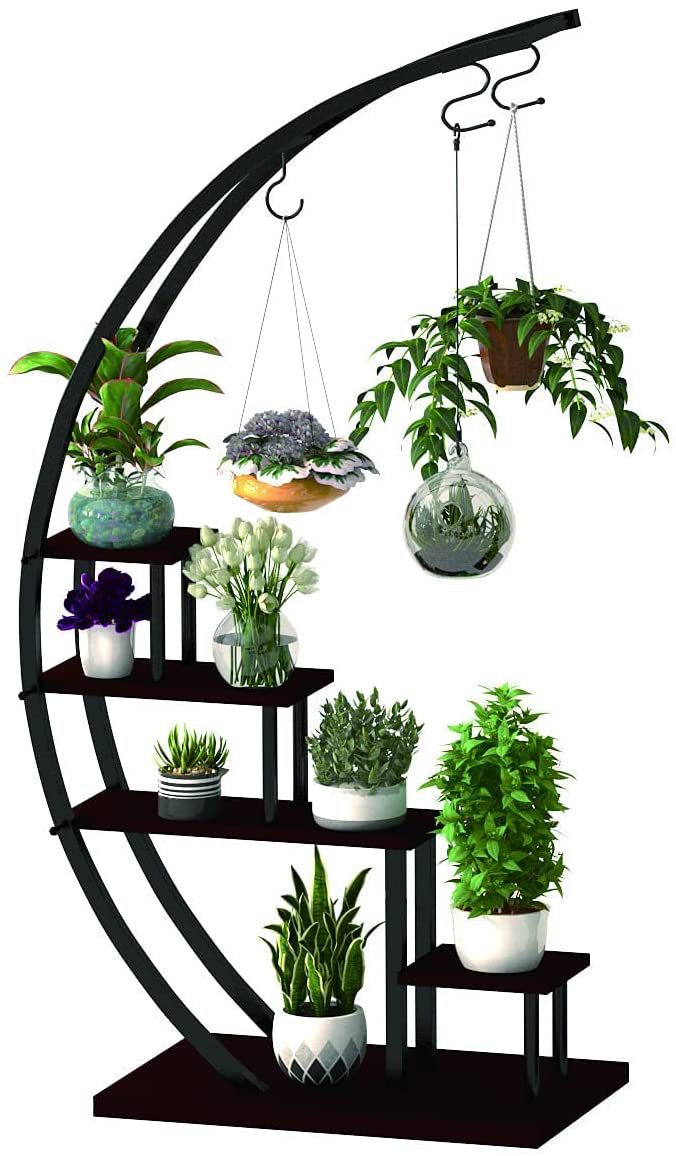 Living Room Bedroom Iron Flower Stand Balcony Multi-Layer Floor-Standing Flower Pot Stand Indoor Pothos Spider Plant Floor Stand