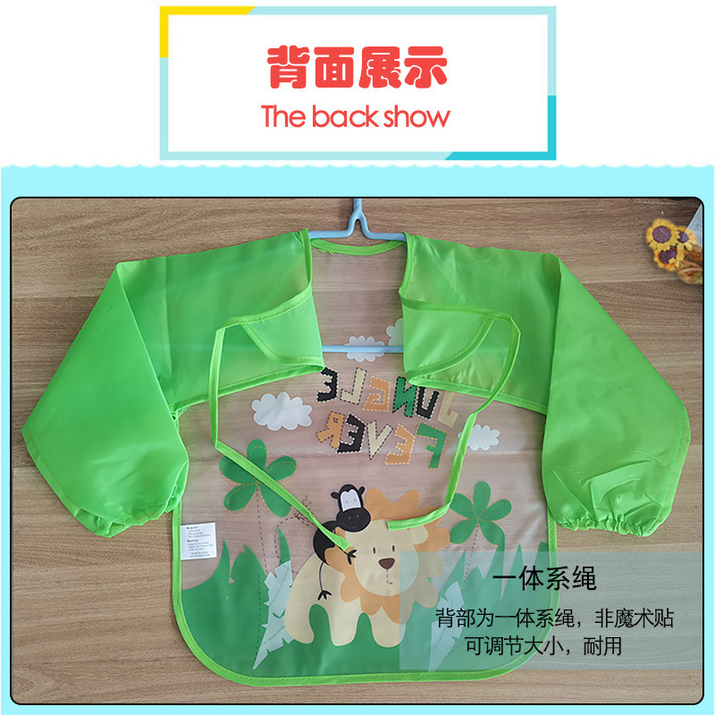 A generation of children's overalls wear foreign trade long sleeve waterproof baby eating bib Amazon painting clothes