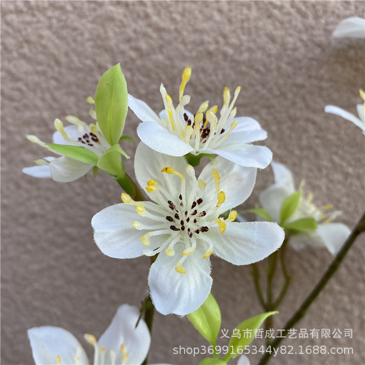 Simulated Wild Azalea Fake Flower Peach Blossom Silk Flower Dining Table Overall Floral Dry Flower Flower Arrangement Bouquet Small Branch Photography Props