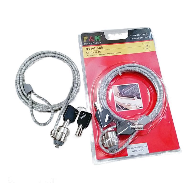 Laptop lock F & K new second generation odorless thick steel wire rope 1.8 m notebook key lock anti-theft lock