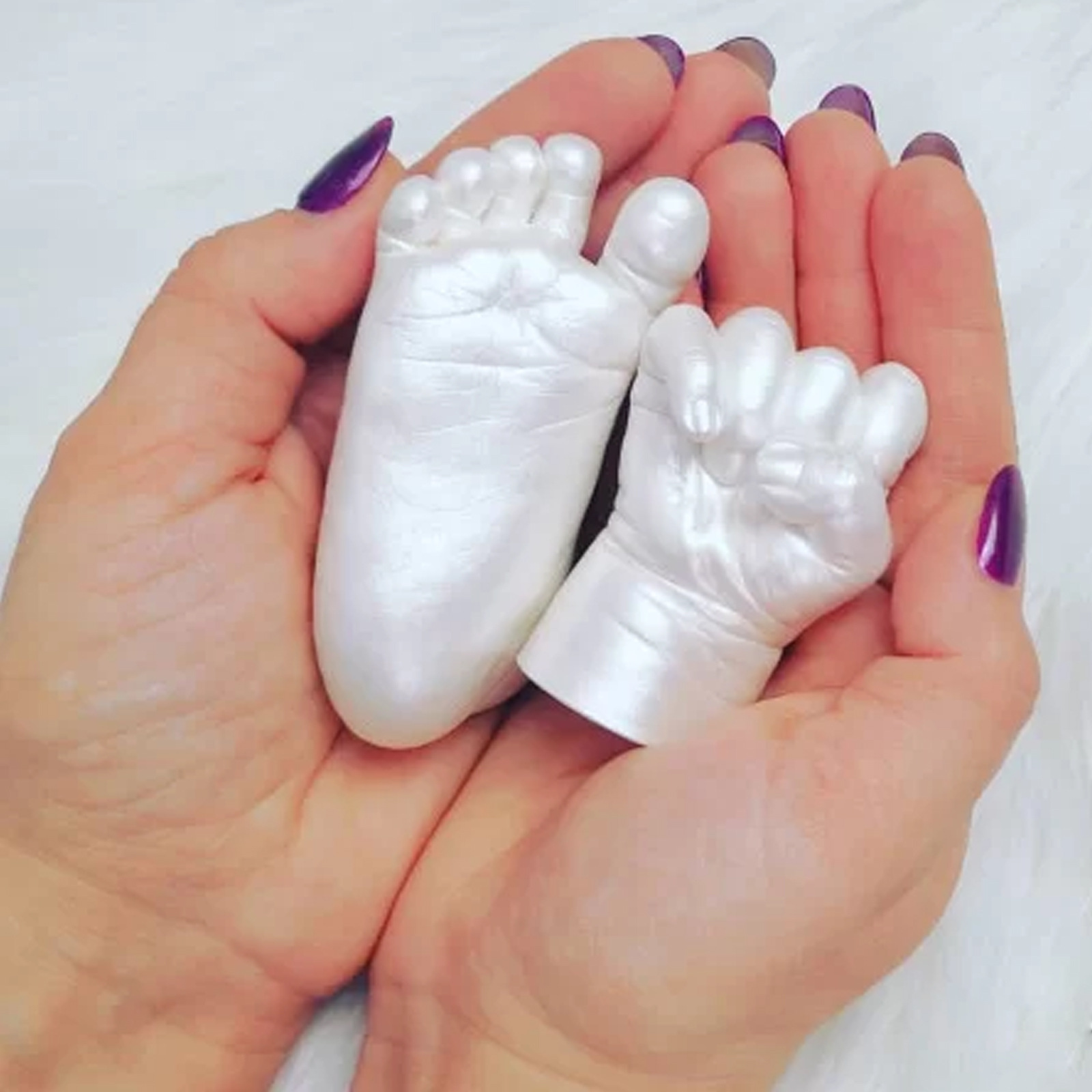 Juefish Baby Hand Mold Cloning Powder Creative 3D Kidsren's Full Moon Hand and Foot Print Souvenir Model Handmade