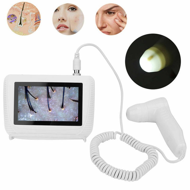7inch Hd Plug-In Tester Scalp Hair Follicle Hair Detector with Screen Hair Skin Instrument Beauty