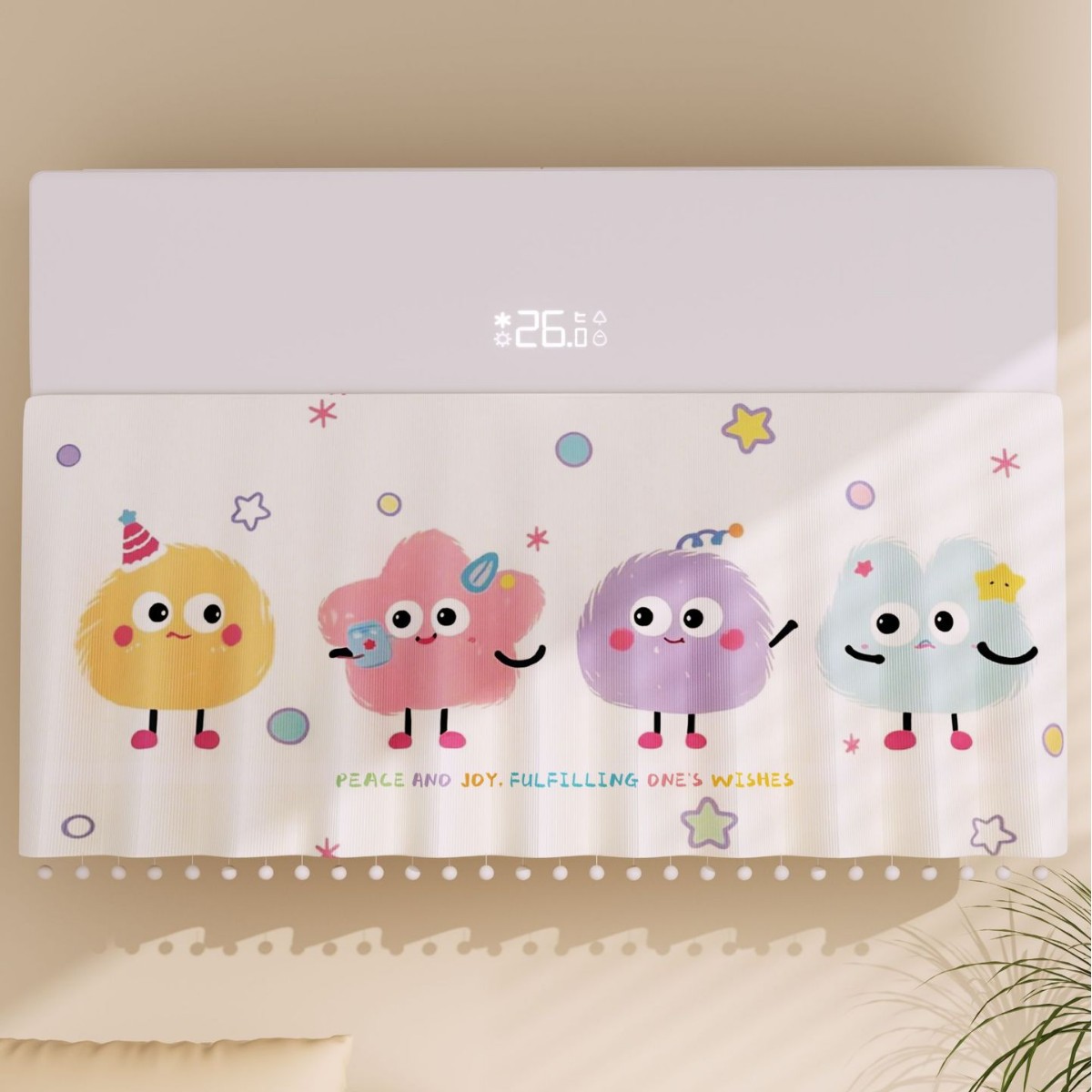 Air Conditioner Windshield Curtain New Style Anti-straight Blow Universal Velcro Punch-free Windshield Cloth Windshield Moon Baby Windproof