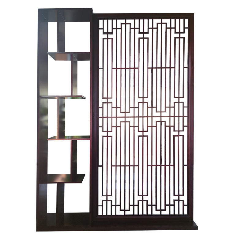 New Chinese style solid wood hallway cabinet shelf antique simple living room Embroidery screen partition decorative Cabinet sideboard cabinet