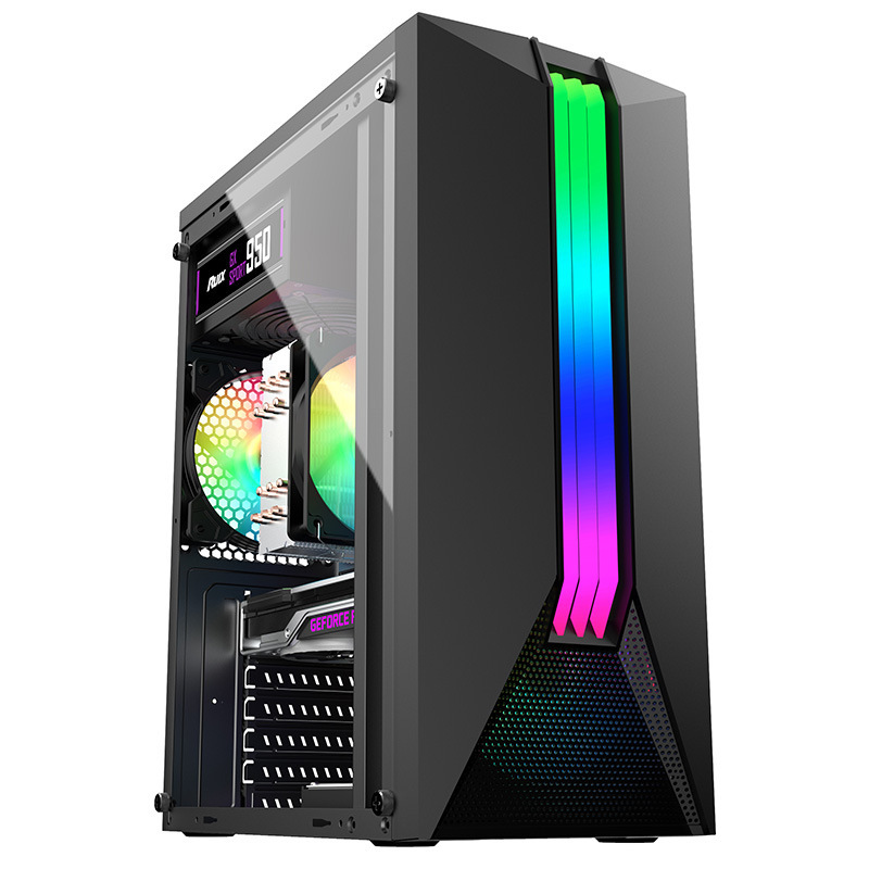 Корпус для настольного компьютера, RGB световая панель, ATX, прозрачный боковой, игровой корпус