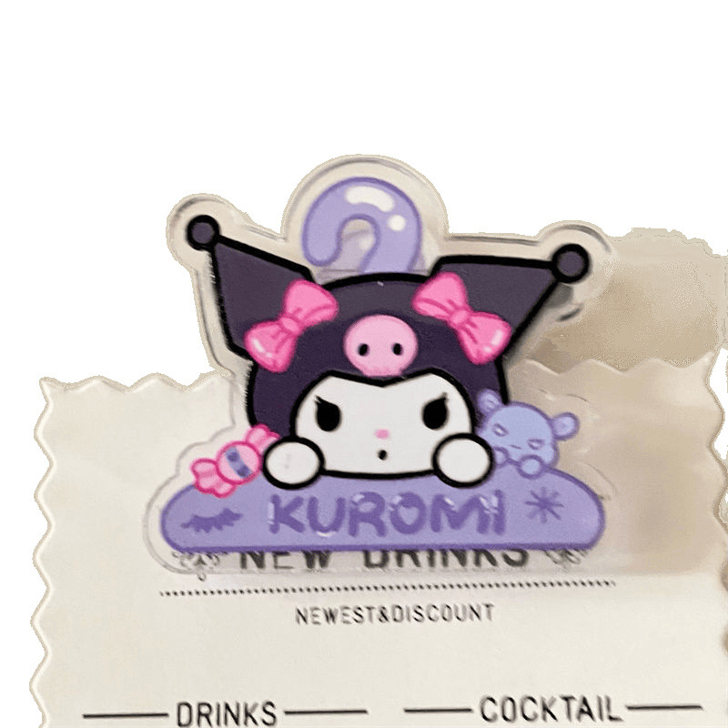 Sanrio Clip Coulomy Merlot Clip PP Clip Cartoon Cute Q Version ins Wind Transparent Clip