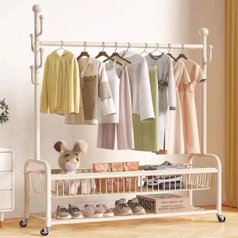 Clothes Hanger Floor Vertical Indoor Household Thickened and Thickened Drying Rack Hanger Drying Rack Dormitory Coat Rack Storage Rack