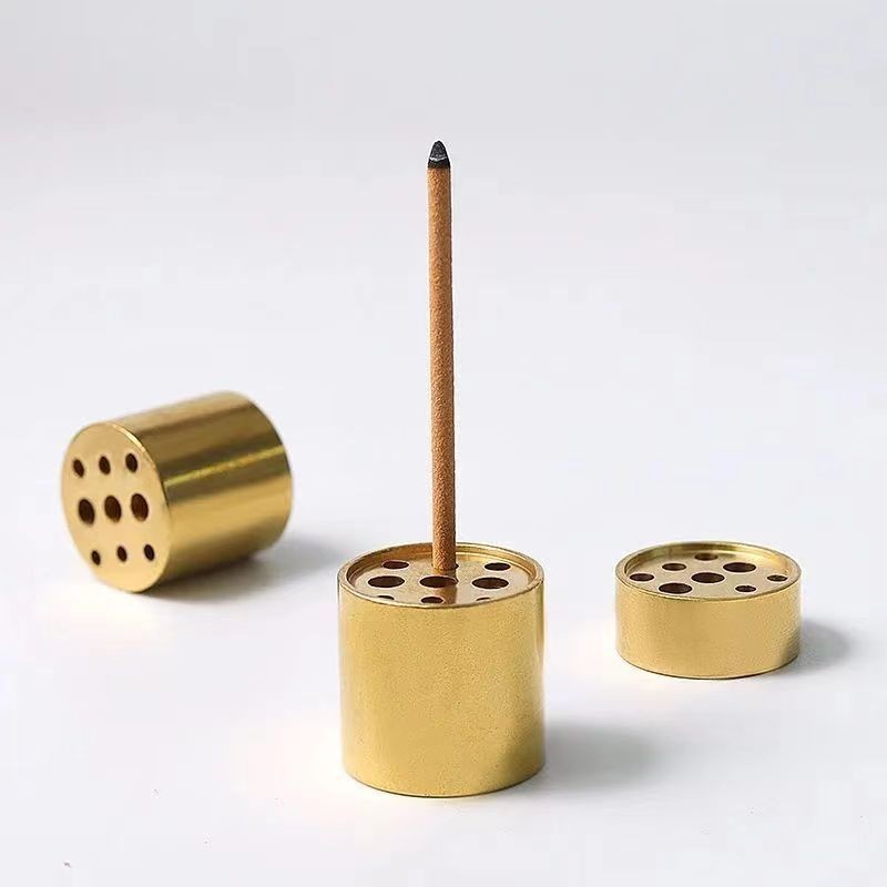 Wholesale Brass Nine-Hole Incense Stick Incense Holder Porous Household Incense Burner Gourd Incense Holder Worship Buddha Incense Tools and Supplies