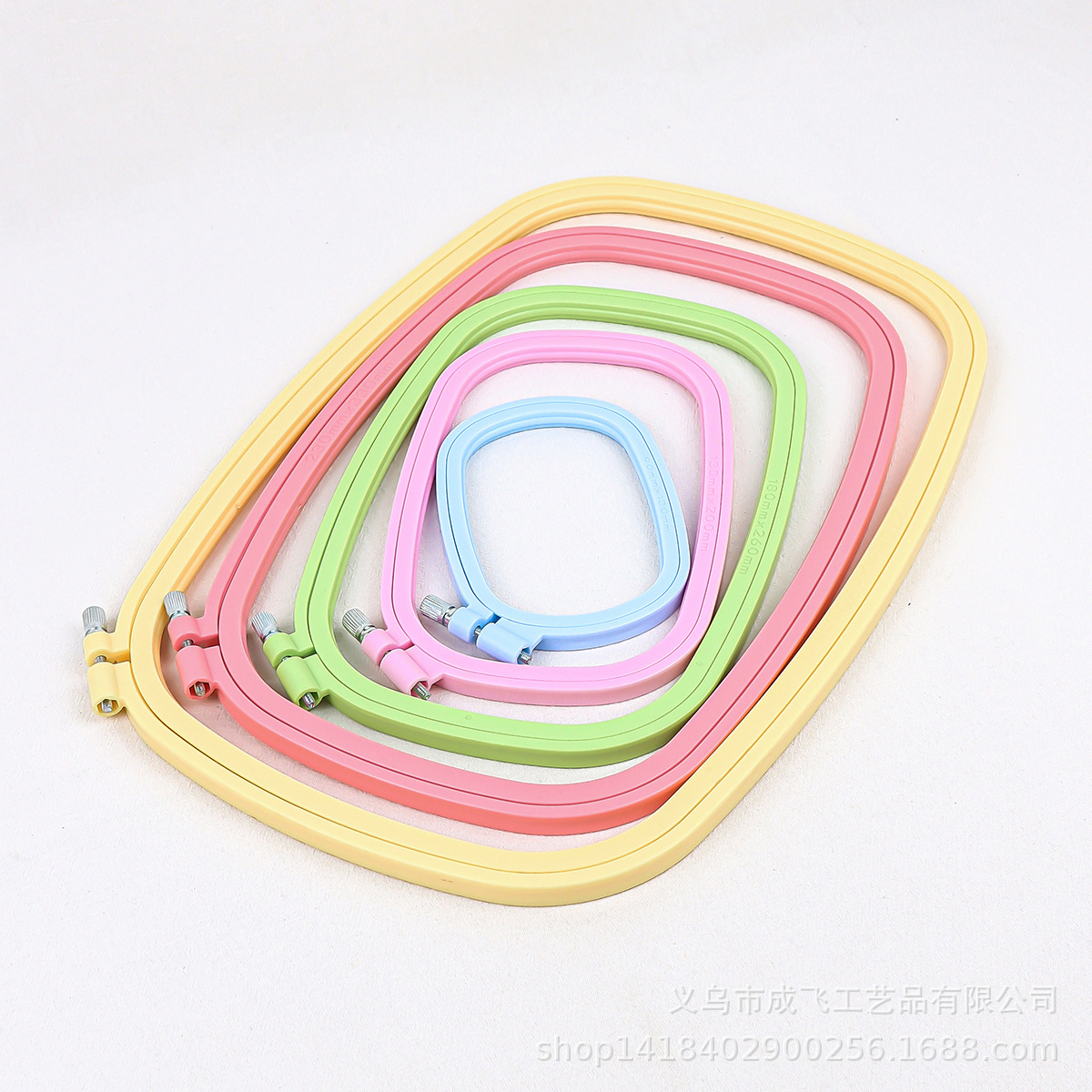Candy Color Embroidery Stretch ABS Plastic Circle Cross Embroidery Stretch Square Embroidery Circle