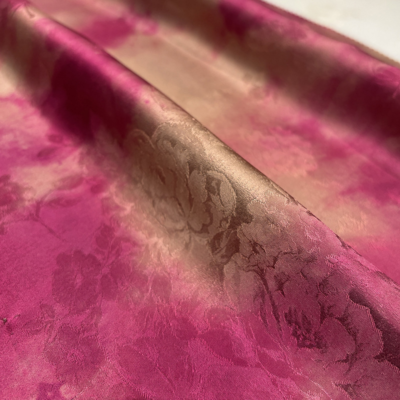 Ткань с узором пиона, чонгсам, розовый жаккард