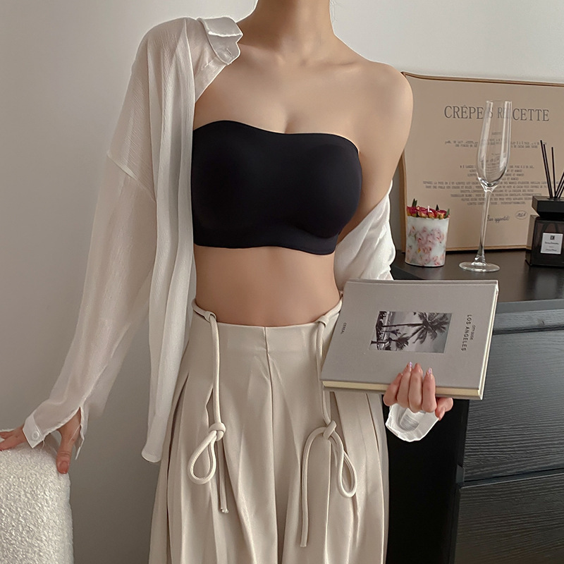 Dancing Super Steady Strapless Underwear Women's Thin Push-up Bra Double-layer Silicone Anti-slip Strip Women's Bra