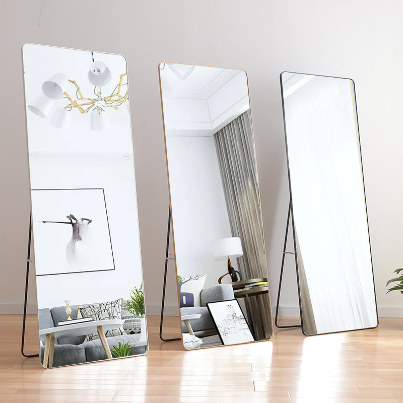 Full-body Mirror Dressing Floor-standing Mirror Household Slimming Wall-mounted Instagram Internet Popular Bedroom Makeup Three-dimensional Fitting Mirror