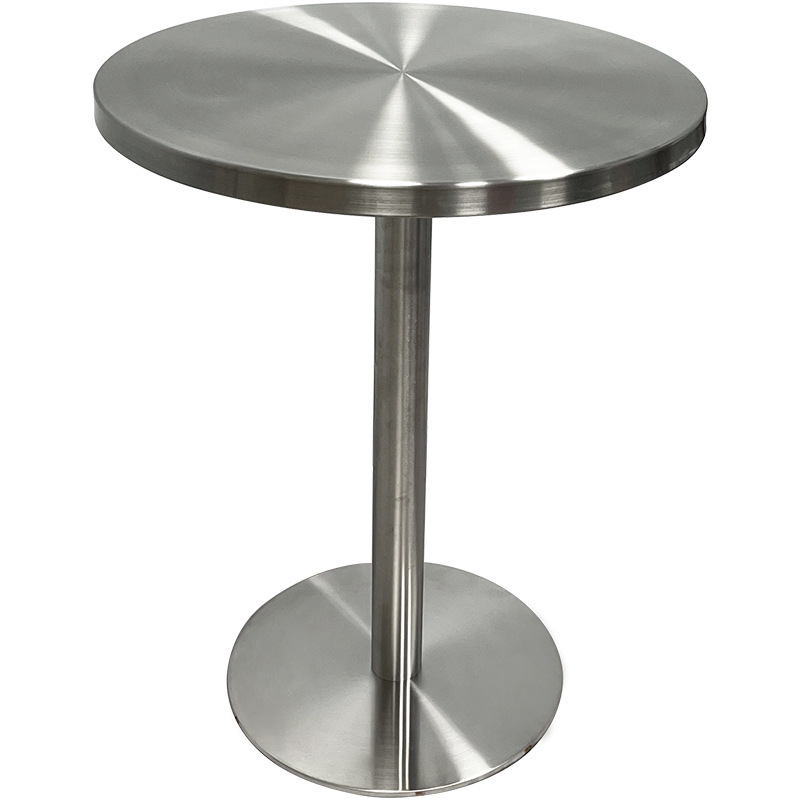 Stainless Steel Table Internet Popular Hamburger Dessert Snack Fast Food Milk Tea Shop Simple Western Food Cafe Bar Round Table