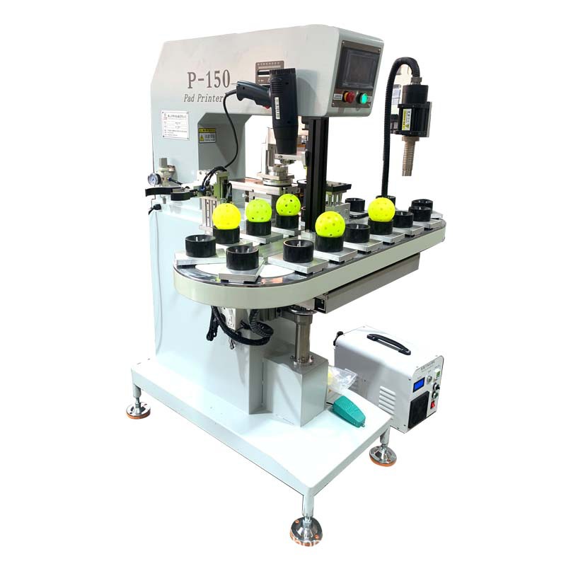 Small Pad Printing Machine Logo Printing Machine Microcomputer Control System Monochrome Turntable Type Pickleball Printing Machine