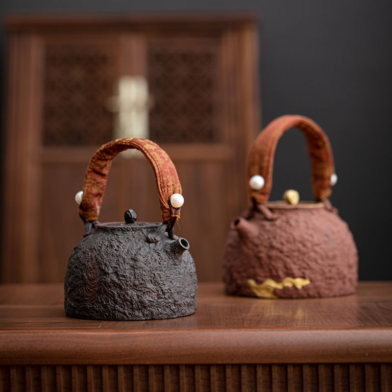 Чисто ручной работы, ретро, цветная глазурь, чайник Xunyue Zen Heart, 480 мл, для домашней чайной церемонии, подарок