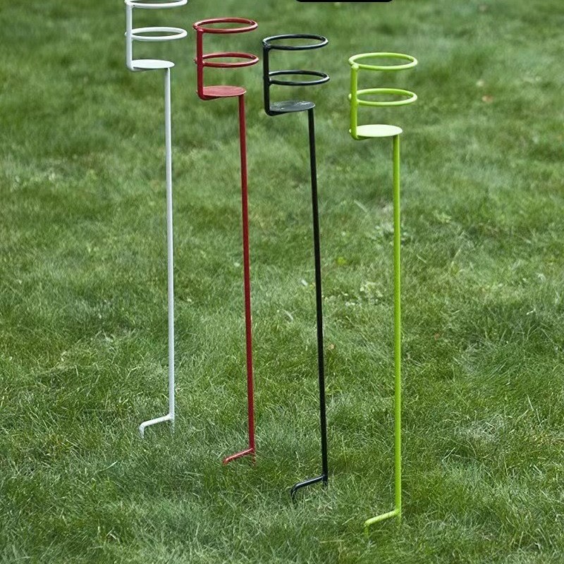 Cross Border Garden Beverage Bracket Beach Outdoor Party Camping Picnic Terrace Furniture Cup Bottle Rack Beverage Bottle Rack