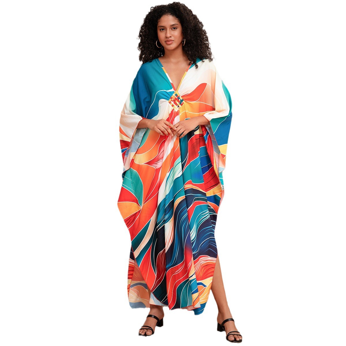 Beach blouse positioning printed holiday outfit chest hand-woven dress cross-border Amazon Y8774 Y