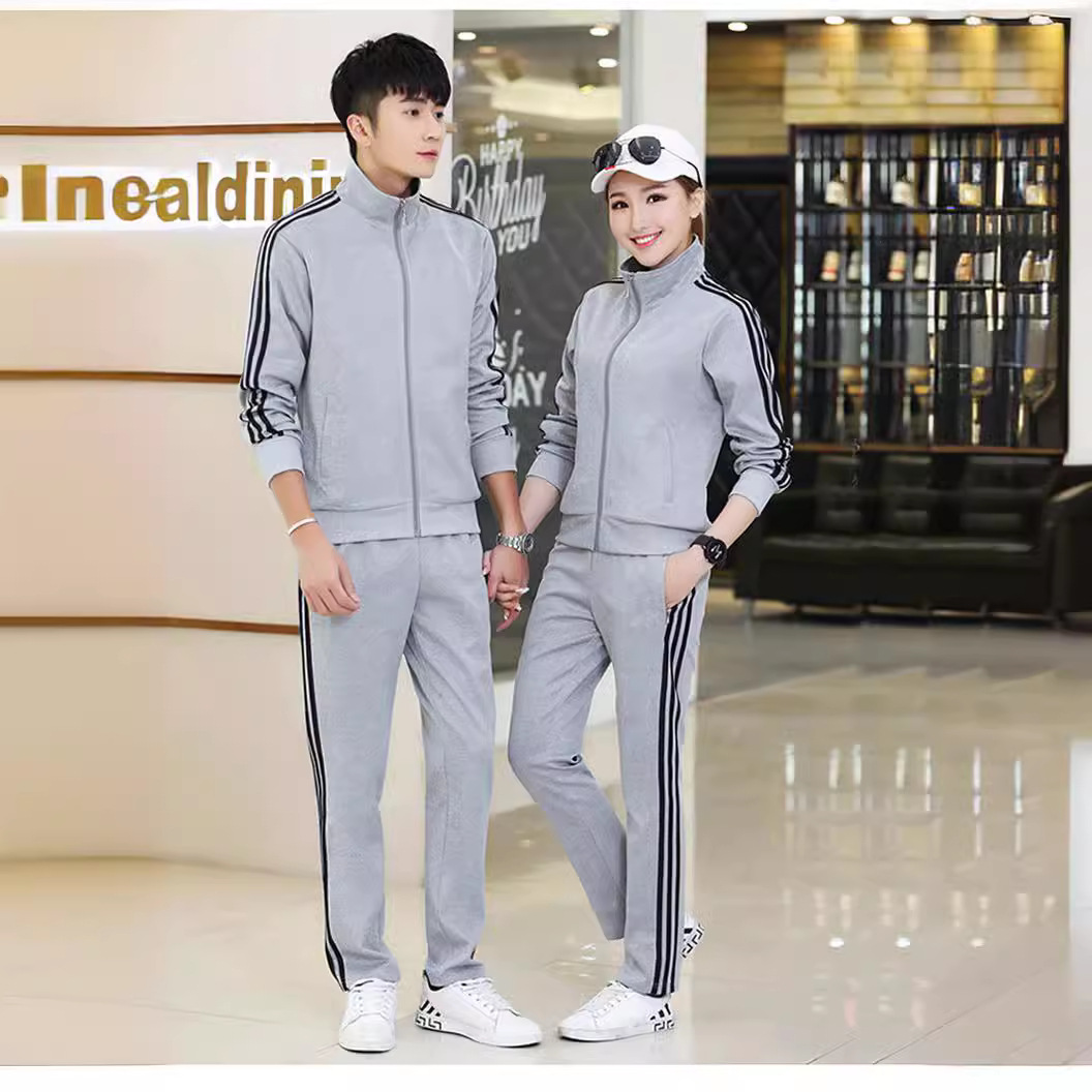 2023 Spring and Autumn Men's Casual Sports Suit Stand Collar Couple Style Fashionable Casual Two-Piece Set