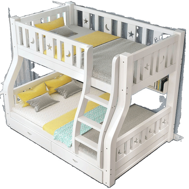 Solid Wood High and Low Bunk Bed, Double Bunk Bed, Two-Story Bunk Bed, Thickened and Thickened Children's Bed, Multi-Functional
