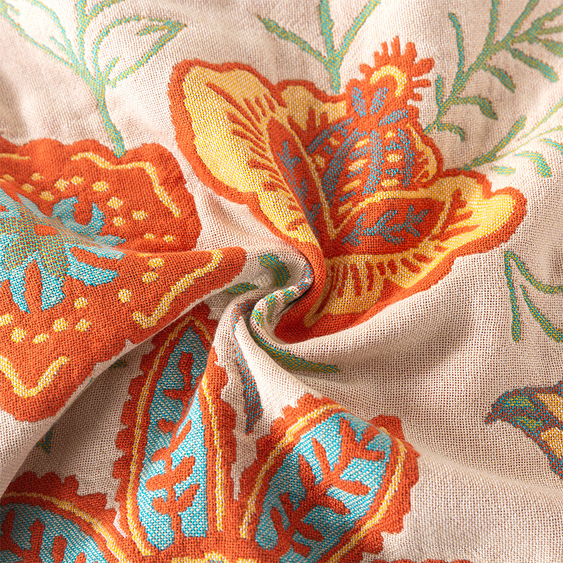 Cross-border Explosions Export Amazon European Flower Pure Cotton Tassel Cover Blanket Double-sided Available Sofa Towel Towel Quilt