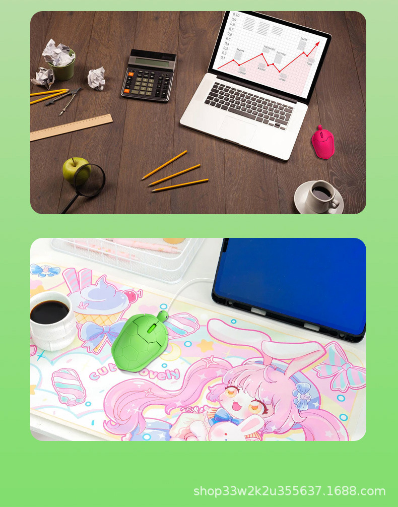 Cute Mouse Cartoon Mouse Gift Mouse Wired Turtle Mouse Green Turtle Mouse Funny Cute Mouse