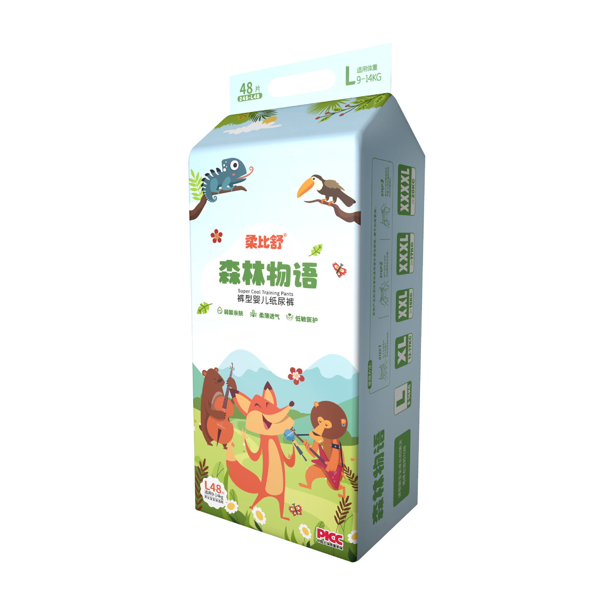 Jobieshu Forest Story Pull-up Pants Summer Ultra-thin Oxygen Deep Forest Story Diapers for Boys and Girls