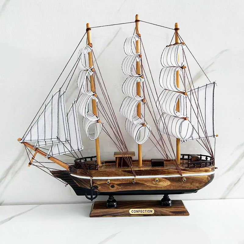 Sailing Sailing Model Ornaments Fire Boat Pure Handmade Simulation Craft Boat Home Decorations Holiday Gifts