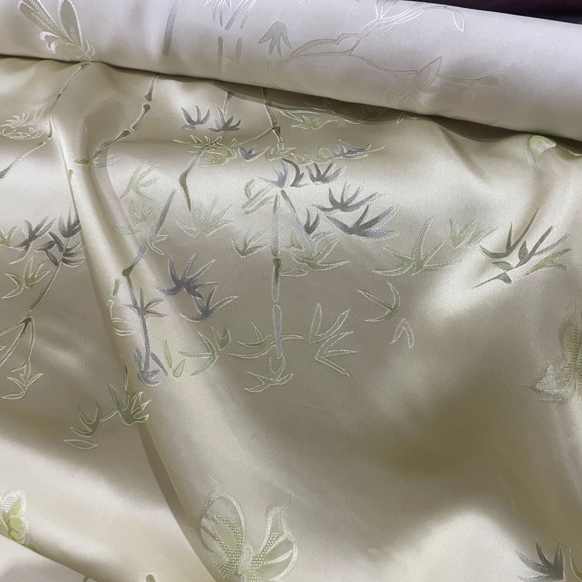 Rayon Fragrant Cloud Yarn Jacquard Fabric Craft Fabric New Chinoiserie Rayon Bamboo Print Dress Cheongsam Fabric