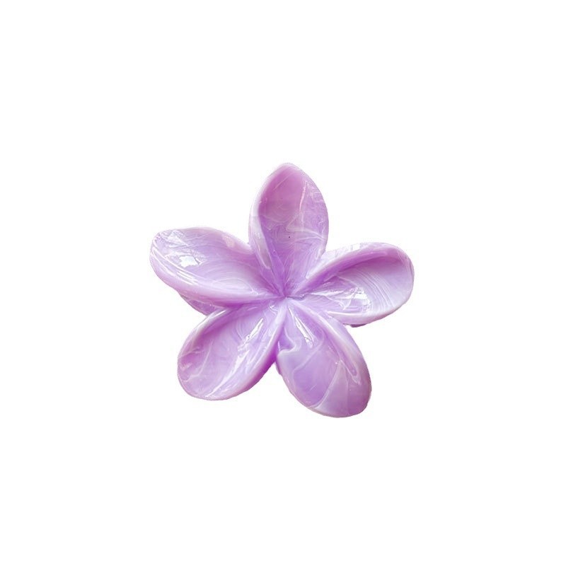 Cross-border halo-dyed plumerium flower grip clip net red flow pattern flower hair clip temperament marble pattern half hair clip