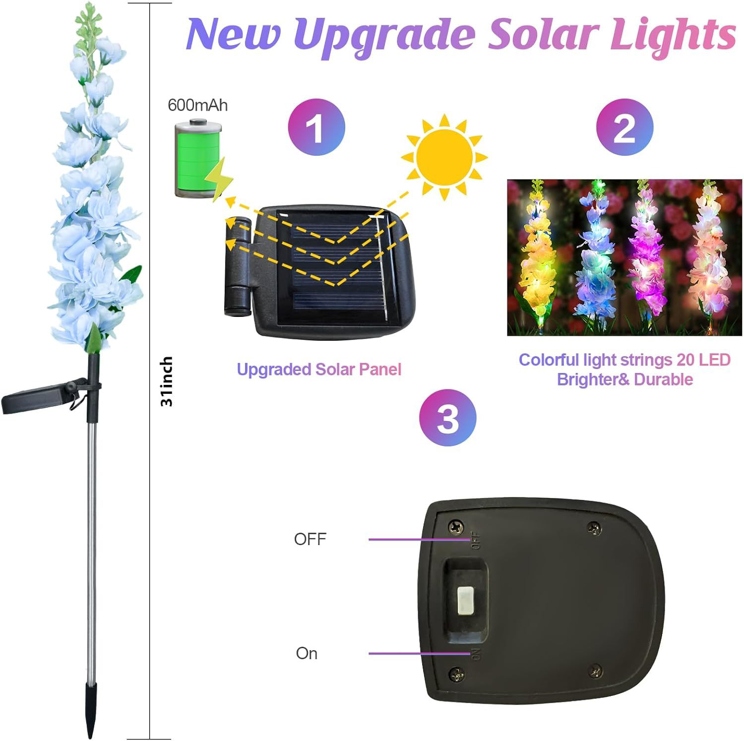 New Solar Rhododendron Light Decoration Courtyard Flower-bed Street Park Wedding Props Atmosphere Simulation Flower LED