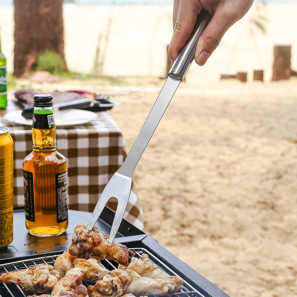 Cross-Border Carton Barbecue Tool Set Stainless Steel Fork and Spatula Clip Outdoor Grill Set Full Set of Household Combinations 21 Pieces
